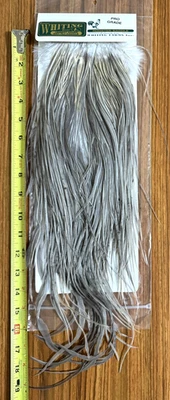 Sillín de gallo Dun gris claro Whiting Hebert Miner, grado profesional, atar moscas Foto 1 de 2