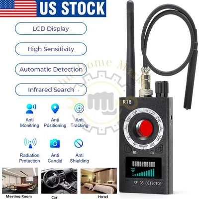K18 RF Detector Anti-spy Detector Hidden Camera GSM Audio Bug GPS Finder Scanner - Image 1 of 4