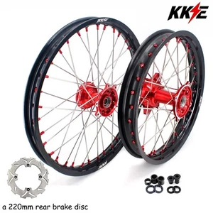 KKE 21/18 Cast Wheels Rims For Honda CR125R CR250R 1995-96 CR500R 1996-2001 Red - Picture 1 of 14