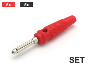 Spina banana con foro trasversale, spina ciuffo, 4 mm, 10 pezzi, 5 rosso, 5 nero - Foto 1 di 2