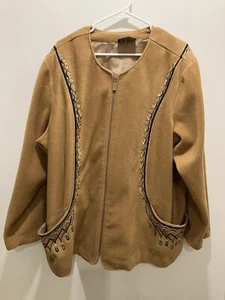 Bob Mackie Wearable Art Polyester Lined Jacket Embroidered Floral Sequins Sz 3X - Picture 1 of 9