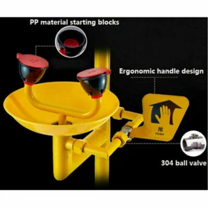 Stainless Steel Emergency Eyewash Shower Station Eye/Face Wash Washer Station - Picture 1 of 9