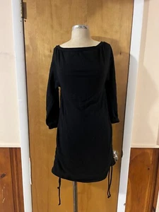Pretty Little Thing Women's Black 3/4 Sleeve Ruched Drawstring Casual Dress - 8 - Picture 1 of 7