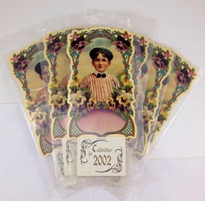 Posten 6 neue Victorian Gallery 2002 Kalender Junge Streifen Shirt Stiefmütterchen Sammelalbum - Bild 1 von 7