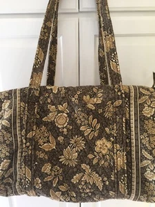 Bolso de Lona Grande Vera Bradley Retirado Raro Marrón Java Excelente Estado - Imagen 1 de 10