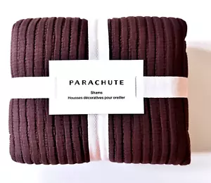 PARACHUTE Matelasse Pillow Sham Set RAISIN BROWN / KING SIZE BRAND NEW WITH TAG! - Picture 1 of 6