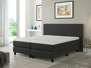 Boxspringbett 7 Zonen Taschenfederkern Florenz T anthrazit 180x200 inkl. Topper - Bild 1 von 4