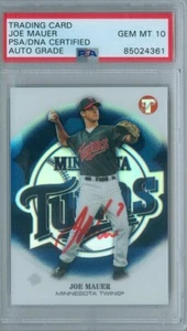 Joe Mauer 2002 Topps Pristine Refractor RC Autograph PSA DNA Gem Mint 10 Auto - Picture 1 of 2