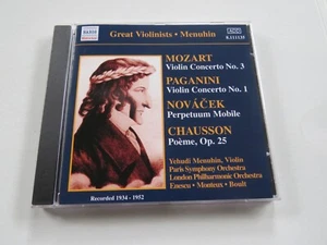 YEHUDI MENUHIN - Mozart/Paganini/Novacek/Chausson - CD Album - Violin Concerto - Picture 1 of 3