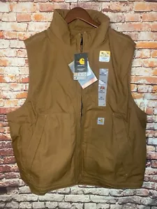 Carhartt FR Vest Brown Fire Resistant Quick Duck Men’s Size 3XL - Picture 1 of 5