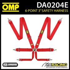 DA0204E OMP RACE HARNESS ENTRY LEVEL LIGHTWEIGHT PULL UP 6-POINT FIA 8853-2016