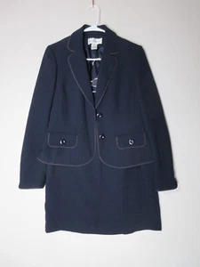 Jones New York Womens Polka Dot Button-Up Jacket & Skirt 2 Piece Set Size 8 Blue - Picture 1 of 16