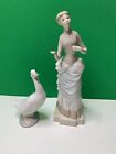 Vintage Very Rare NAO by Lladro Girl and Goose