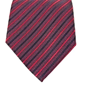 Corbata a rayas de seda de diseñador Alfani para hombre (hecha a mano) roja negra 3,75"" de ancho x 58,25"" L - Imagen 1 de 11