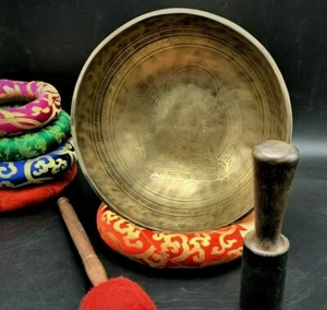 10" Tibetan singing bowl, Buddhist singing bowl meditation bowl, healing bowl, - Picture 1 of 10