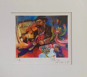 JAIM KLEIST ""VIDDLER ON THE ROOF"" LITOGRAFIA SU CARTA FIRMATA A MANO OPACA - Foto 1 di 2
