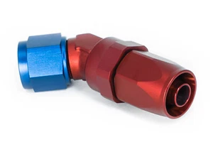 Alu Fitting Dash 4 / -4 AN / JIC 4 Anschluss 45° Blockwinkel Blau/Rot eloxiert - Bild 1 von 4