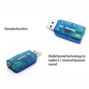 Stereo Headset 5.1 USB To 3.5mm Headphone Jack 3D Mic HOT Adapter neu. Q5F5 - Picture 1 of 9