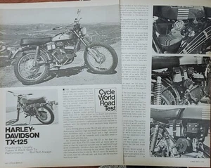 1973 Harley Davidson TX 125 Motorcycle 3pg Article - Picture 1 of 2