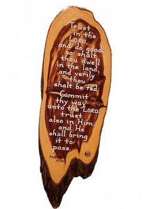Pslam Wood Plaque | Vintage - Real Wood - Scripture Art - Foto 1 di 2