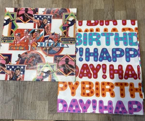 Vintage Happy Birthday 1992 Olympics Gift Wrapping Paper 2.5 Sheets Colorful - Picture 1 of 5