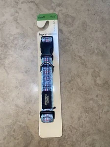 Legacy Collection Dog Collar 5/8" Wide Fits 9"-14" Long Small Blue Plaid - Picture 1 of 5