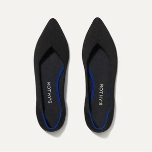 Rothy's Women's The Point Black Solid Flats Size 9.5 - Picture 1 of 7
