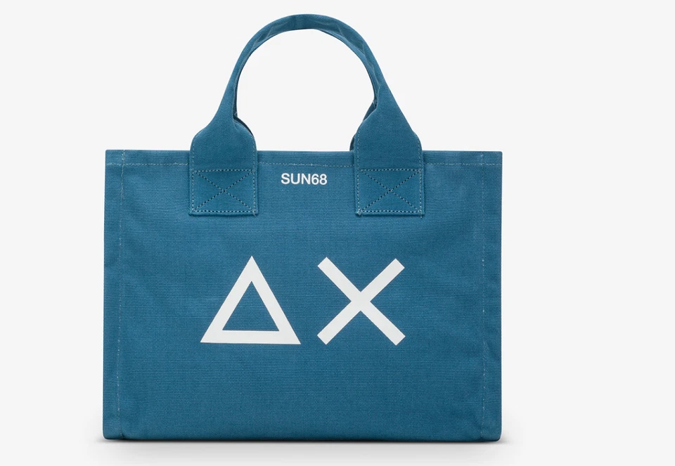 SUN 68 - MITTELGROSSE DAMEN TASCHE AUS BAUMWOLLCANVAS AVIO DUNKEL X35212