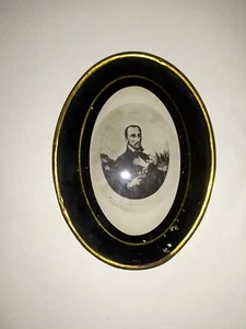Rare XIX ème Gravure Portrait Fixe sous Verre médaillon ovale h: 11cm - Imagen 1 de 5