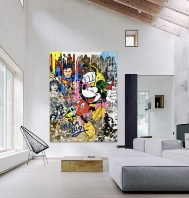 Lienzo de graffiti de ensueño arte de pared arte pop lienzo arte callejero arte de pared decoración del hogar Foto 1 de 4