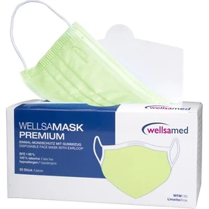 wellsamask Mundschutz Lime Typ IIR CE OP-Maske Einweg 3-lagig >98% 50 Stück - Bild 1 von 4