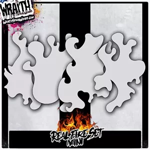Real Fire Schablonen Set (MINI) - Wiederverwendbare Airbrush Schablone Template - Bild 1 von 6