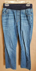 GYMBOREE BOY'S PULLON STRETCH WAIST STRAIGHT LEG DENIM JEANS INDIGO SZ 10 #4292 - Picture 1 of 5