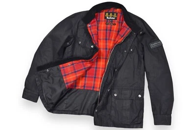 Men's Barbour Enfield International Jacket Wax Black England Size M - Image 1 of 4