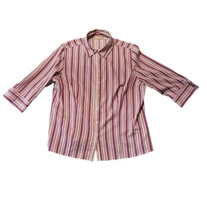 Croft & Barrow Womens Stretch Button Down Shirt Blouse 3/4 Sleeve 1X Multicolor - Picture 1 of 8