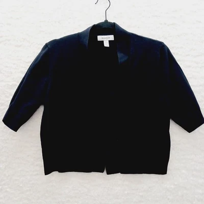 Jacket Open Cardigan Size XLP Black Crop Coquette Soft Gril Goth Coastal Fairy - Image 1 of 4