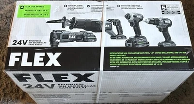 Flex FXM404-2A Impact Driver, Recip Saw, Drill Driver Multi Tool 2 2.5ah Battery - Image 1 of 2