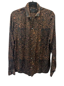 All Saints Damenbluse schwarz und braun Print Button Down Relaxed Fit Größe S - Bild 1 von 8