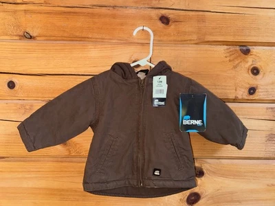 Chaqueta forrada de lana de lona de algodón aislada Berne Youth - 12 m marrón nueva con etiquetas Foto 1 de 4