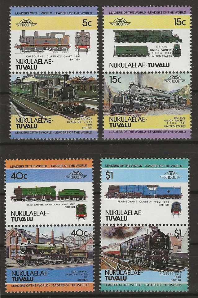 Tuvalu Nukulaelae 1984 - Trenes, Juego de 4 Parte 1 - MNH Foto 1 de 1