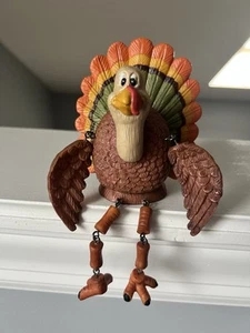 Thanksgiving Turkey Shelf Sitter Figurine Colorful Funny Fall - Picture 1 of 9