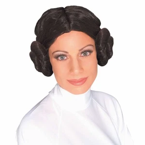 Princess Leia Star Wars Movie Disney Licensed Women Costume Wig with Bun - Picture 1 of 1