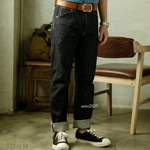 Red Tornado Men Jeans Straight High Rise 14oz Denim Pants Selvedge Trousers - Picture 1 of 30