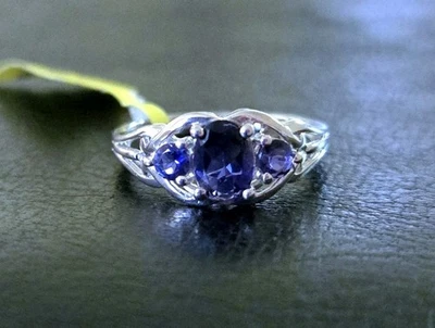 🌊HTF! 6 ANILLOS NATURALES CATALINA IOLITA 925 ESTERLINA OVALADOS/REDONDOS 3 PIEDRAS Foto 1 de 4