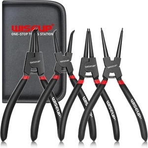 WISEUP Snap Ring Pliers Set, Heavy Duty 4PCS-7 inch 4 pcs, Black  - Bild 1 von 7