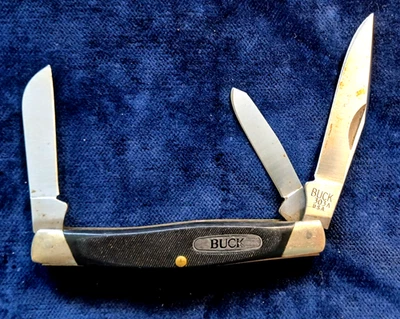 Navaja de bolsillo Buck modelo 303a vintage, 3 hojas Foto 1 de 4