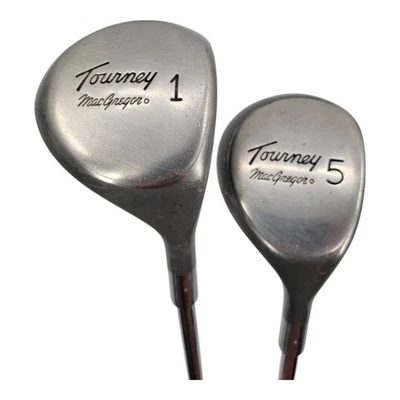 MacGregor Tourney Mens Driver 5 Wood RH Golf Clubs Match Flex Steel Shafts - Image 1 of 4