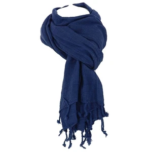 Clj Charles Le Jeune. Chèche. Sahara, Coton. Bleu empire  - Uni -  - Picture 1 of 4