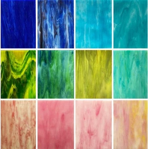 LITMIND 12 Sheets Variety Stained Glass 6L*4W(12pcs), Blue + Green + Pink - Picture 1 of 6