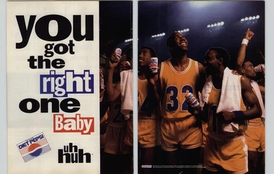 1991 Vintage Print Ad Diet Pepsi You Got The Right One Baby Magic Johnson Promo - Image 1 of 4